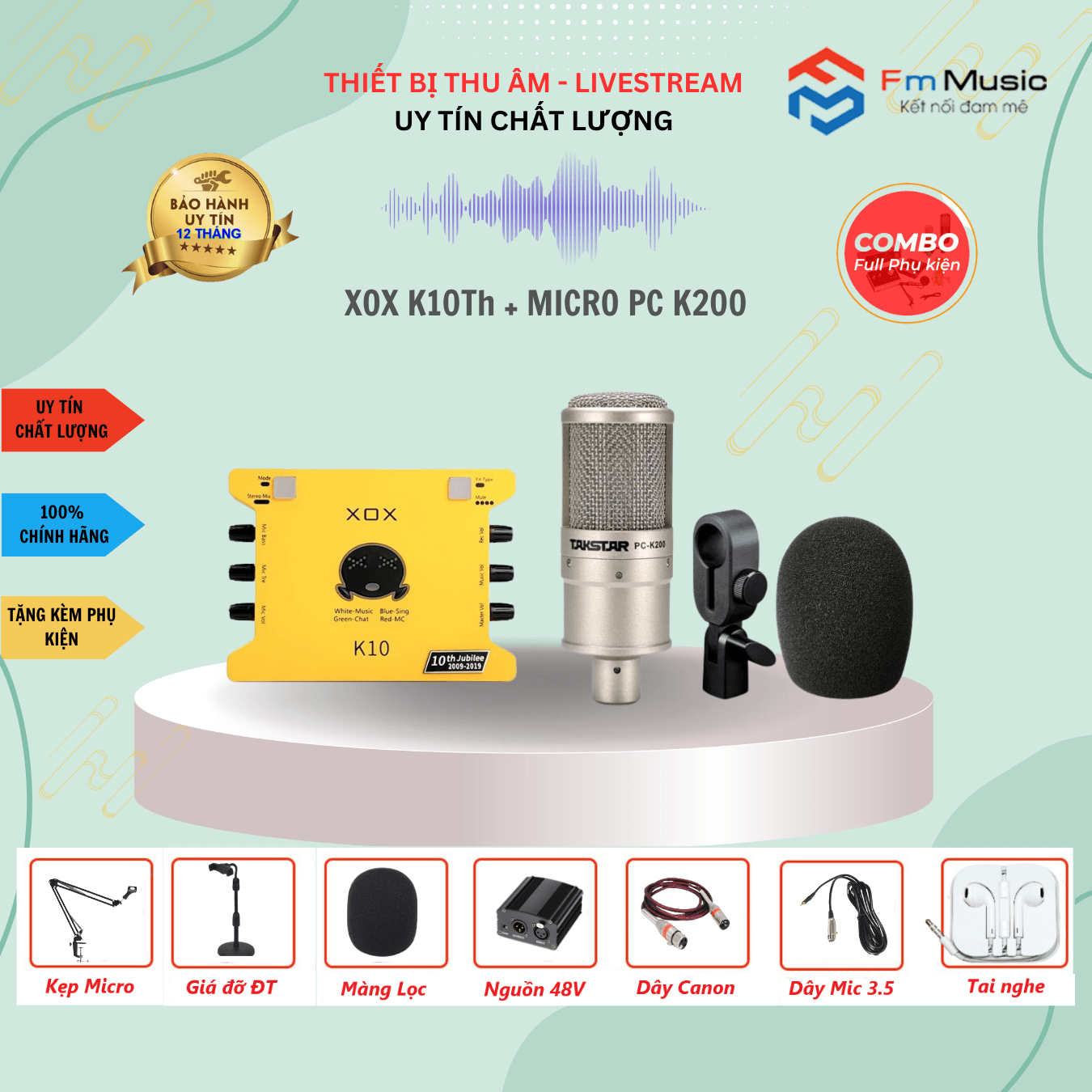 Soundcard XOX K10Th và Micro PC K320 Soundcard XOX K10Th và Micro PC K320