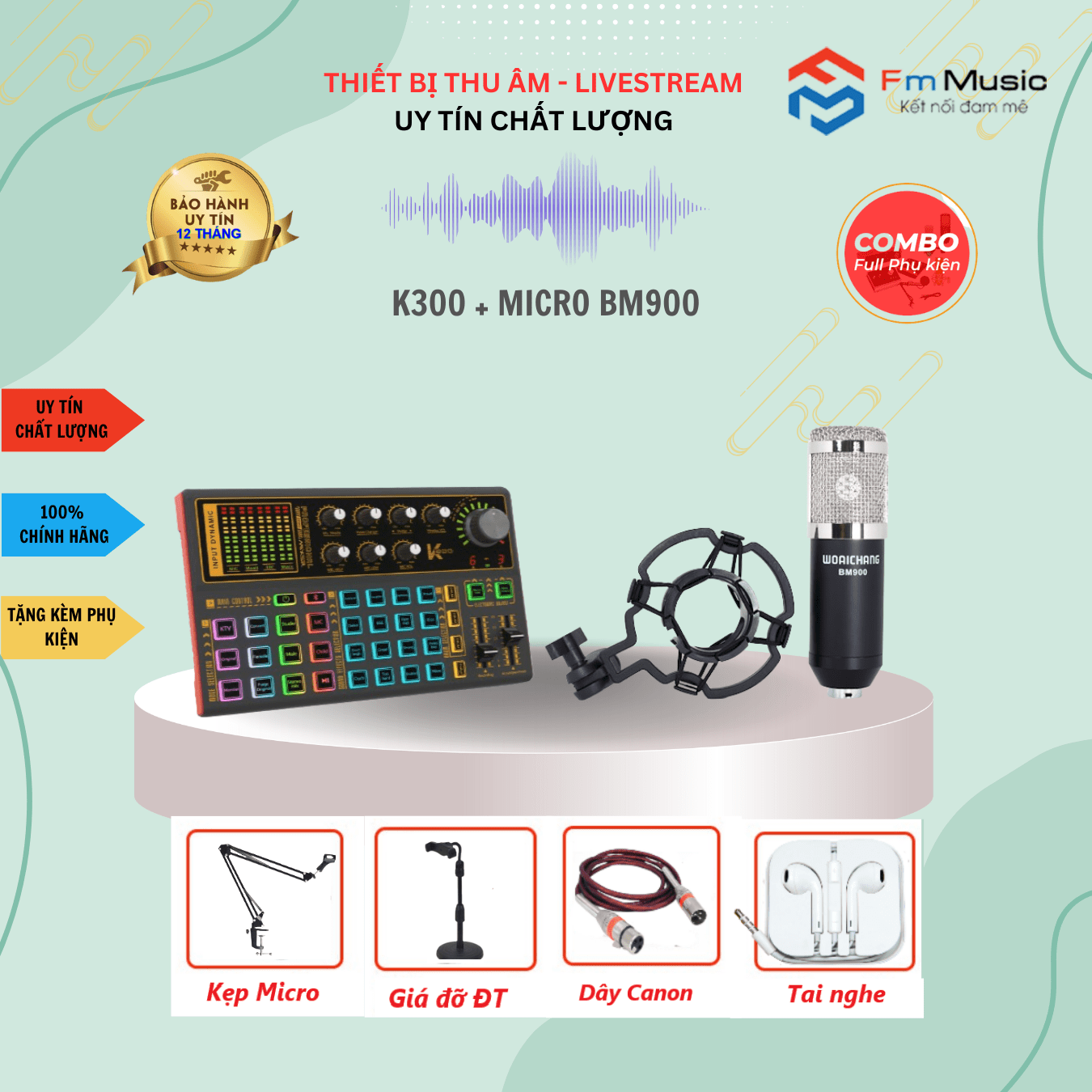 Combo Soundcard K300 và Micro BM900 Combo Soundcard K300 và Micro BM900