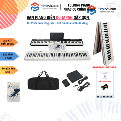 Đàn Piano Go Japan Gấp Gọn – Nhỏ gọn dễ dàng di chuyển (Có 3 màu: Đen, trắng, hồng)