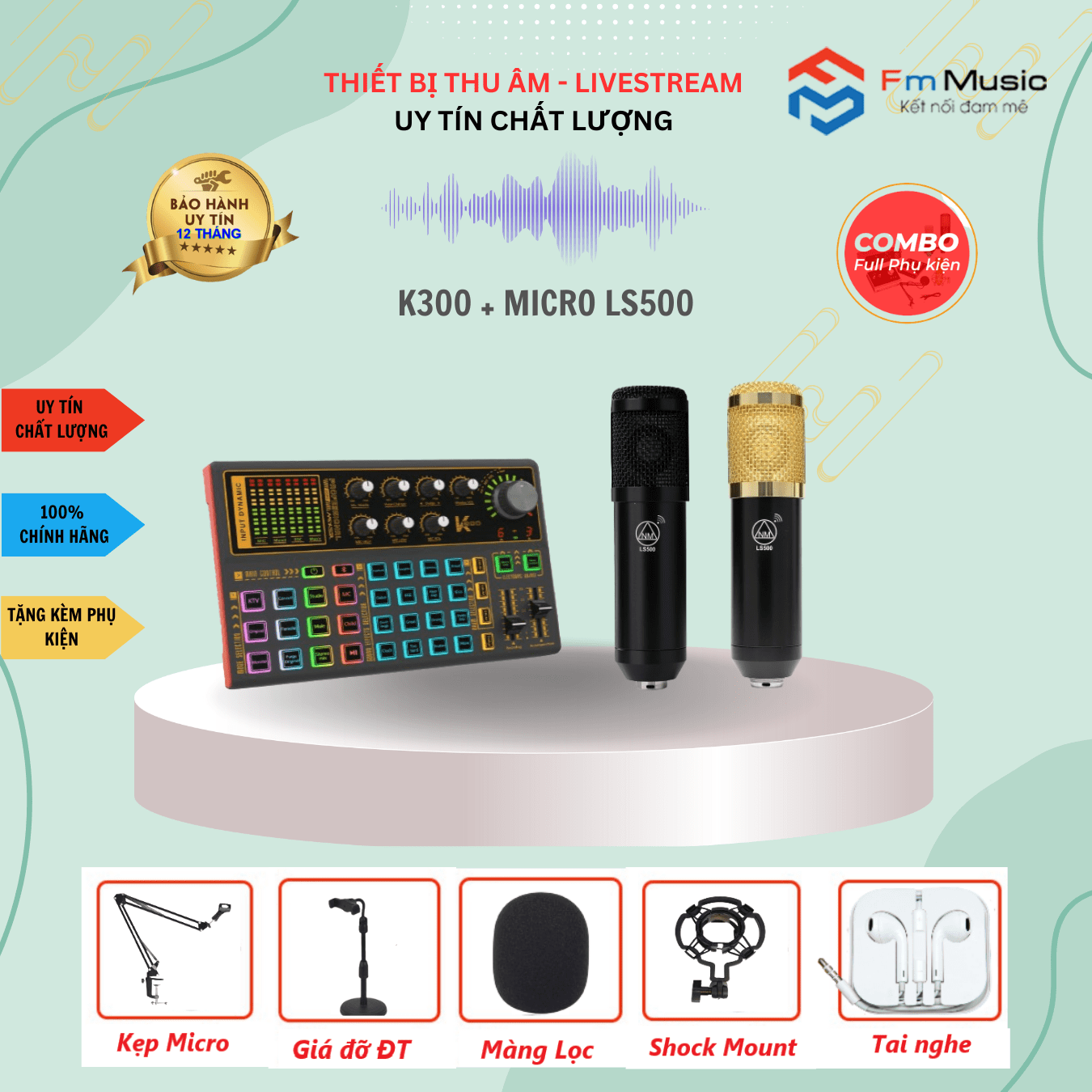 Combo Soundcard K300 và Micro BM900 Combo Soundcard K300 và Micro BM900