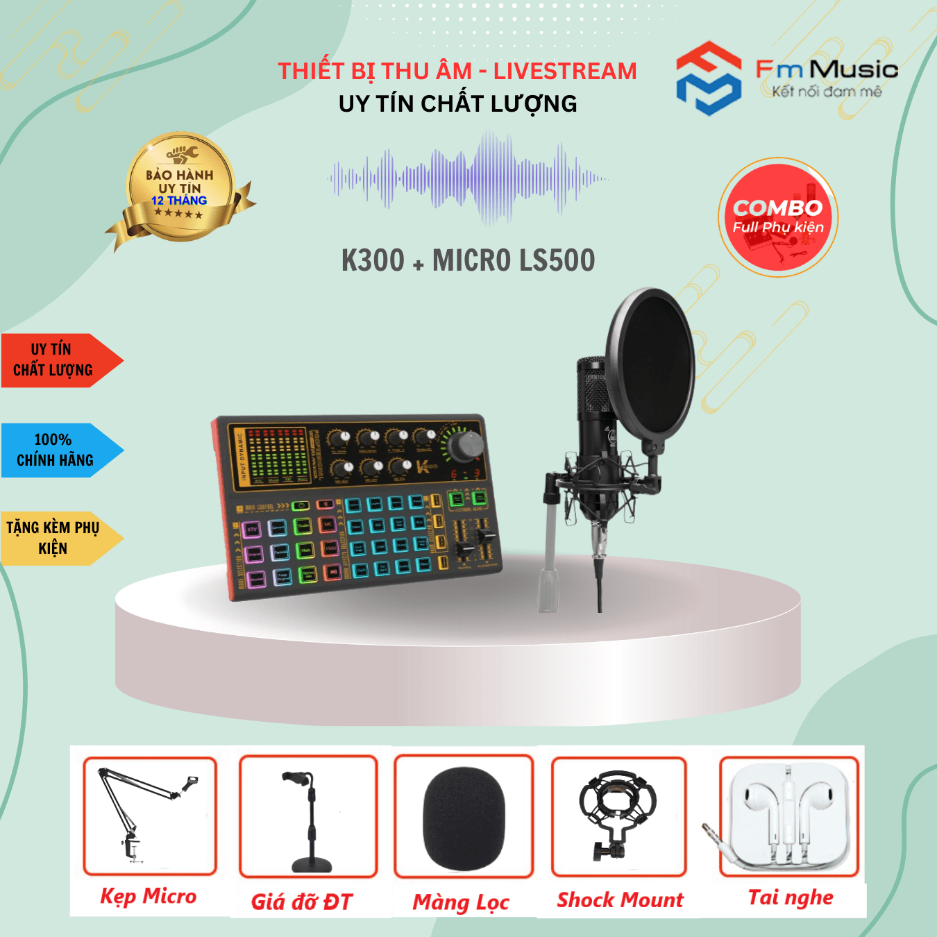 Combo Soundcard K300 và Micro BM900 Combo Soundcard K300 và Micro BM900