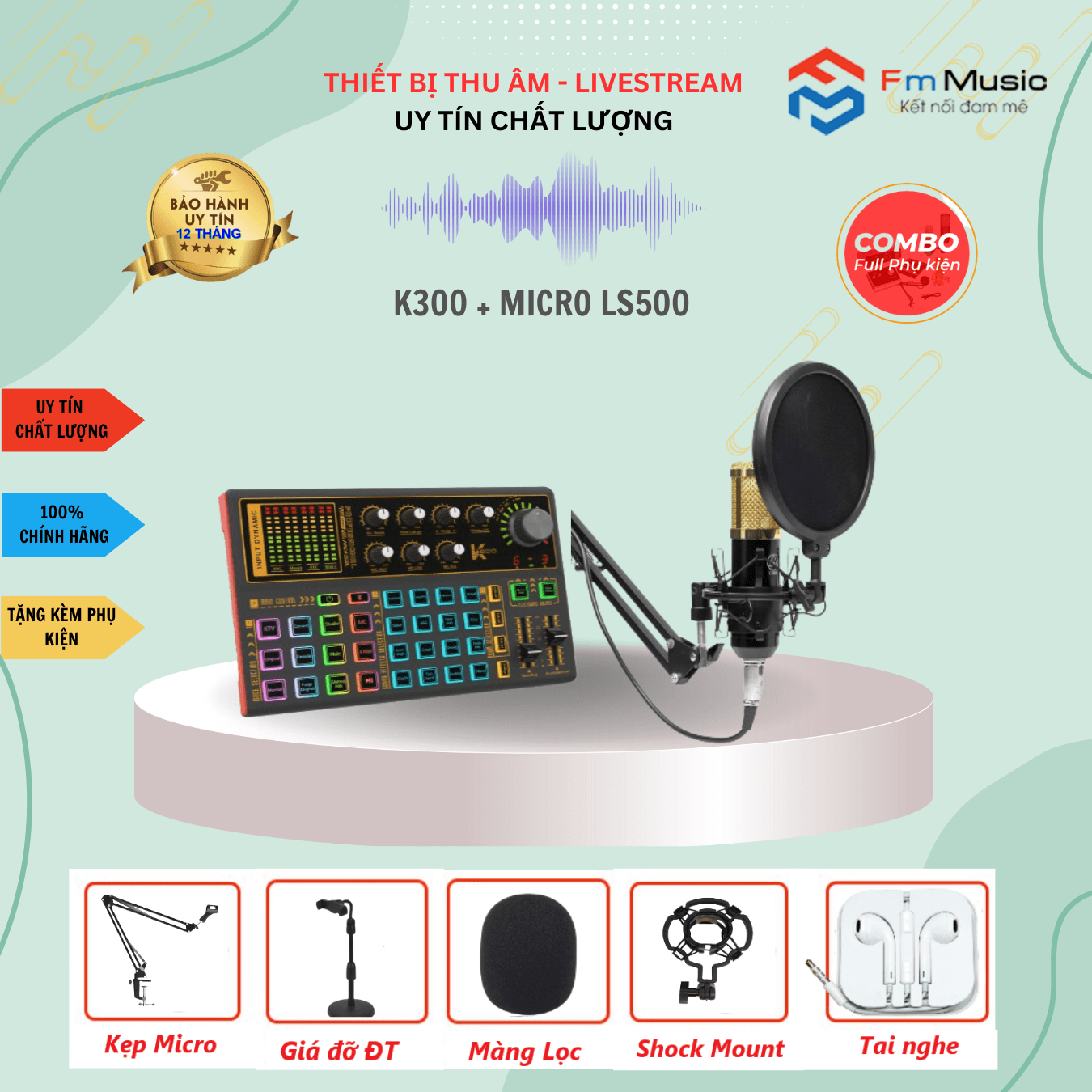 Combo Soundcard K300 và Micro BM900 Combo Soundcard K300 và Micro BM900