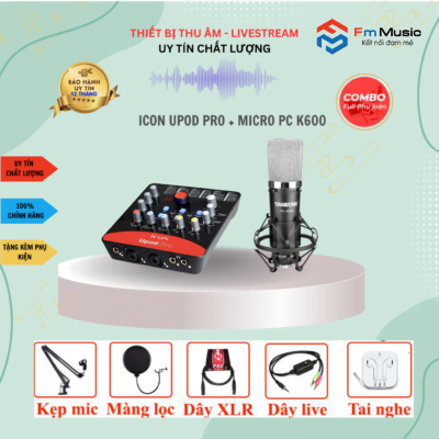 Combo Soundcard Icon Upod Pro và Micro PC K200 Bản mới