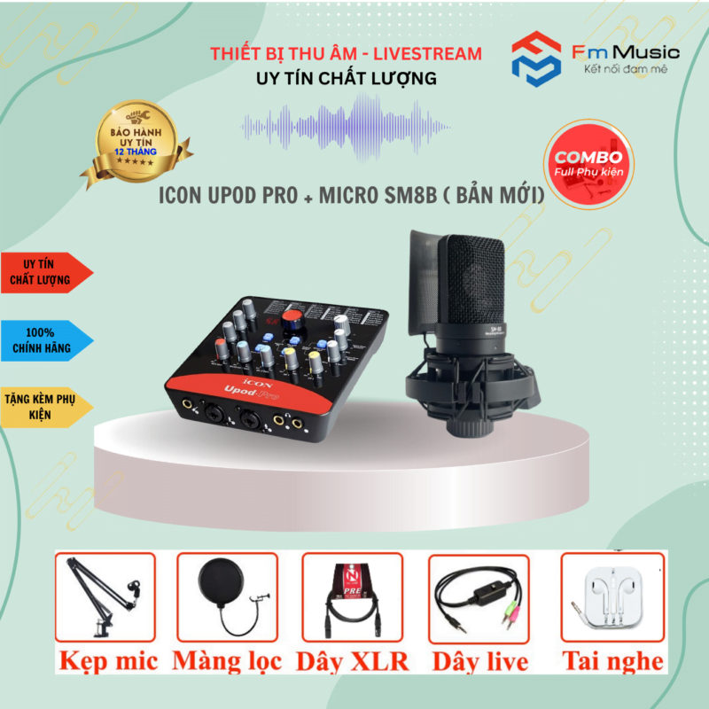 Combo Soundcard Icon Upod Pro và Micro PC K200 Bản mới