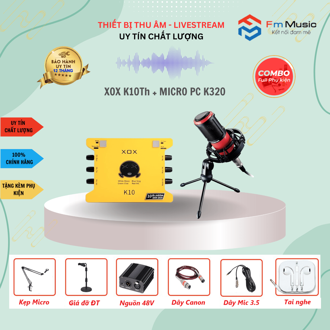 Soundcard XOX K10Th và Micro PC K320 Soundcard XOX K10Th và Micro PC K320