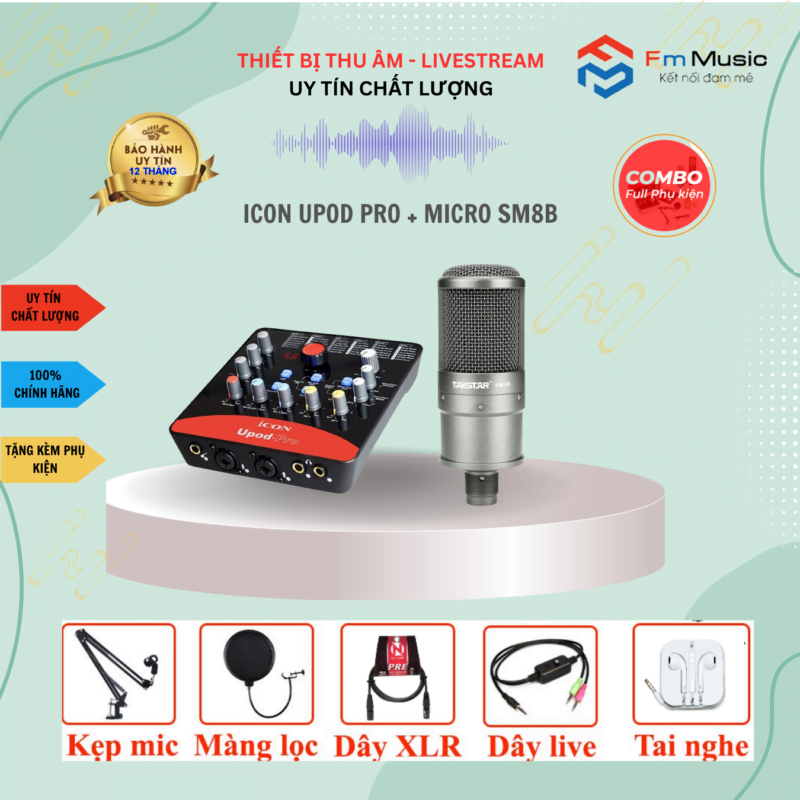 Combo Soundcard Icon Upod Pro và Micro PC K200 Bản mới