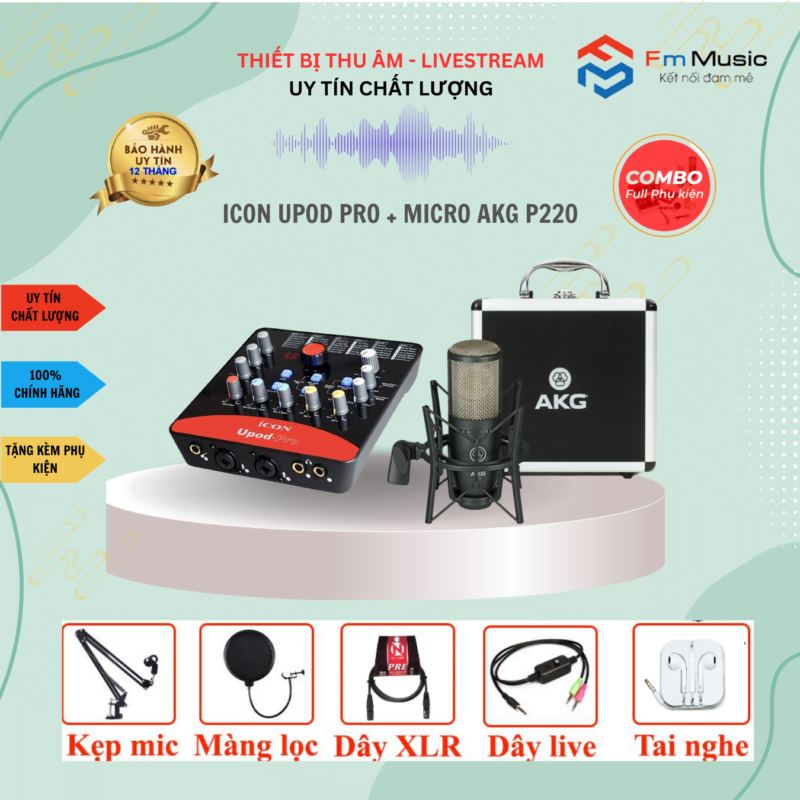 Combo Soundcard Icon Upod Pro và Micro PC K200 Bản mới