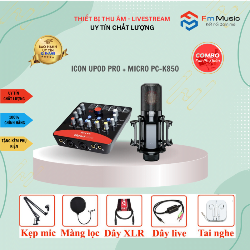 Combo Soundcard Icon Upod Pro và Micro PC K200 Bản mới