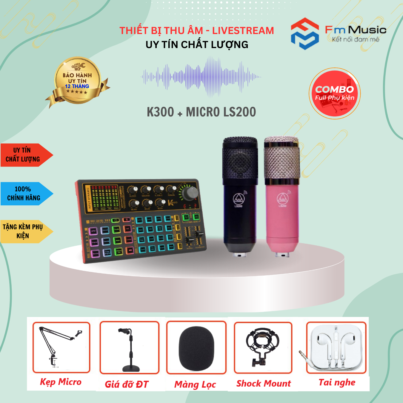 Combo Soundcard K300 và Micro BM900 Combo Soundcard K300 và Micro BM900