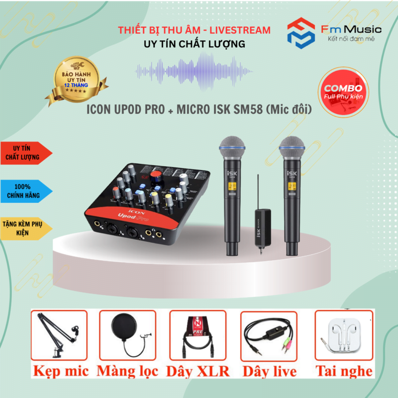 Combo Soundcard Icon Upod Pro và Micro PC K200 Bản mới