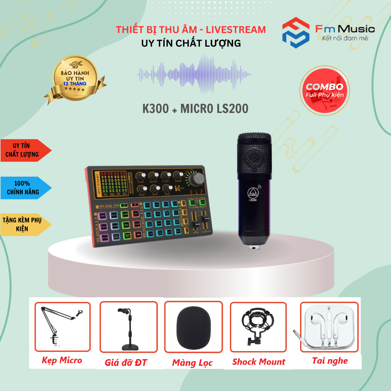 Combo Soundcard K300 và Micro BM900 Combo Soundcard K300 và Micro BM900