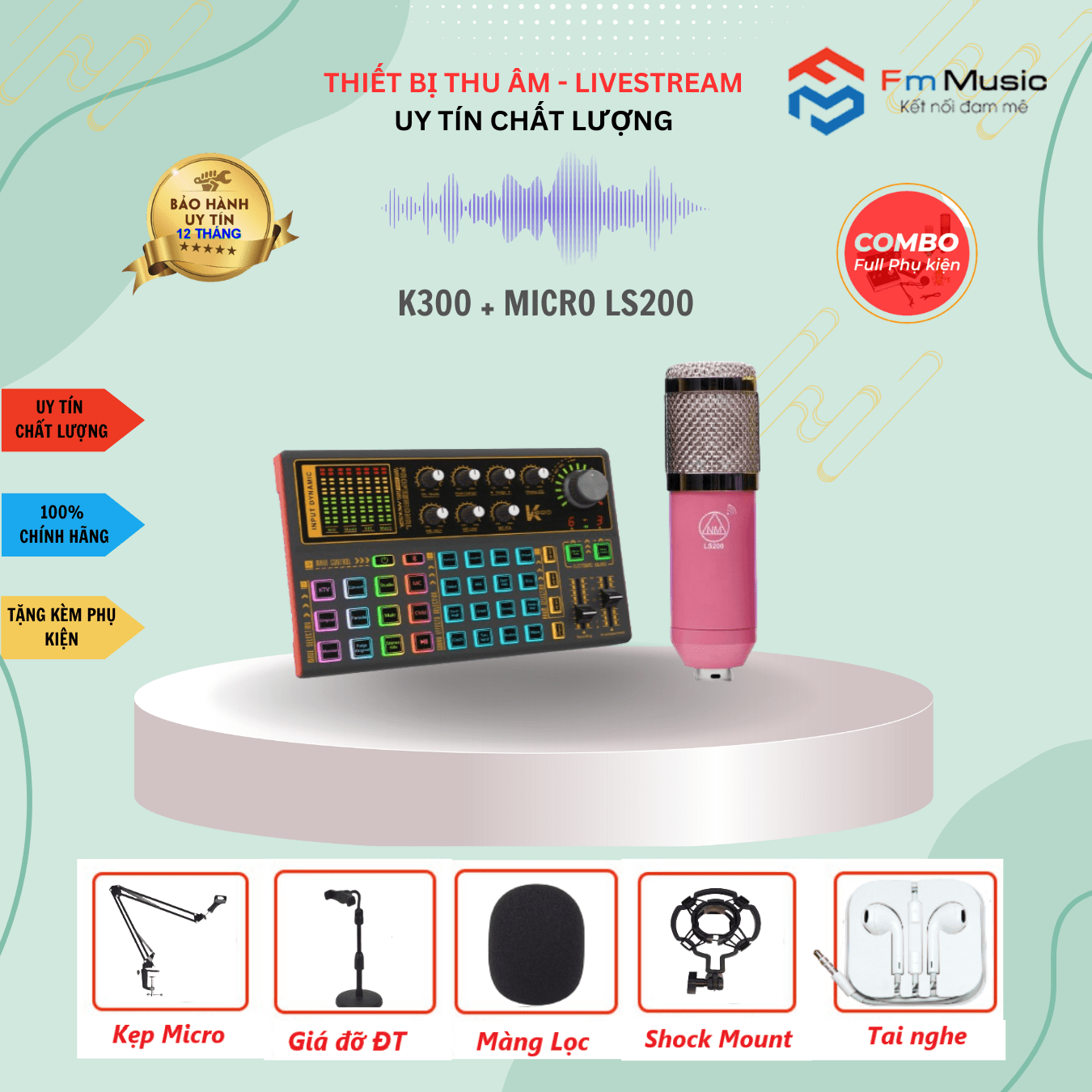 Combo Soundcard K300 và Micro BM900 Combo Soundcard K300 và Micro BM900