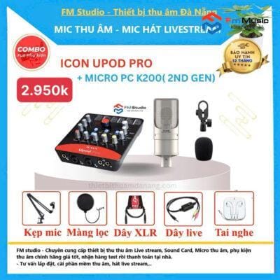 Combo Soundcard Icon Upod Pro và Micro PC K200 Bản mới