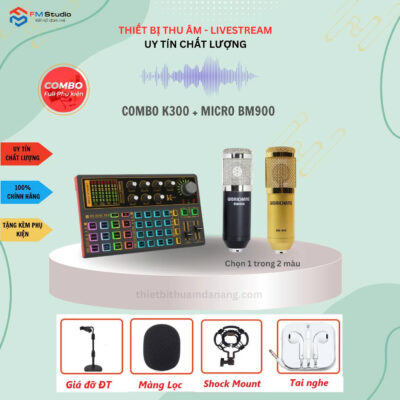 Combo Soundcard K300 và Micro BM900