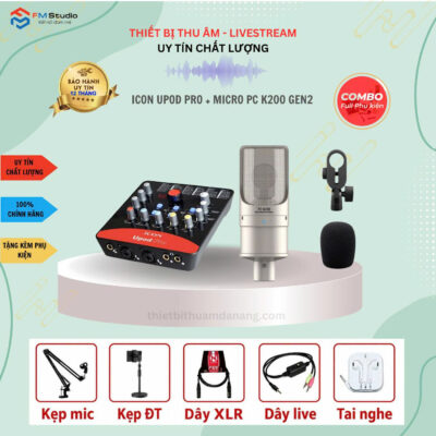 Combo Soundcard Icon Upod Pro và Micro PC K200 Gen 2