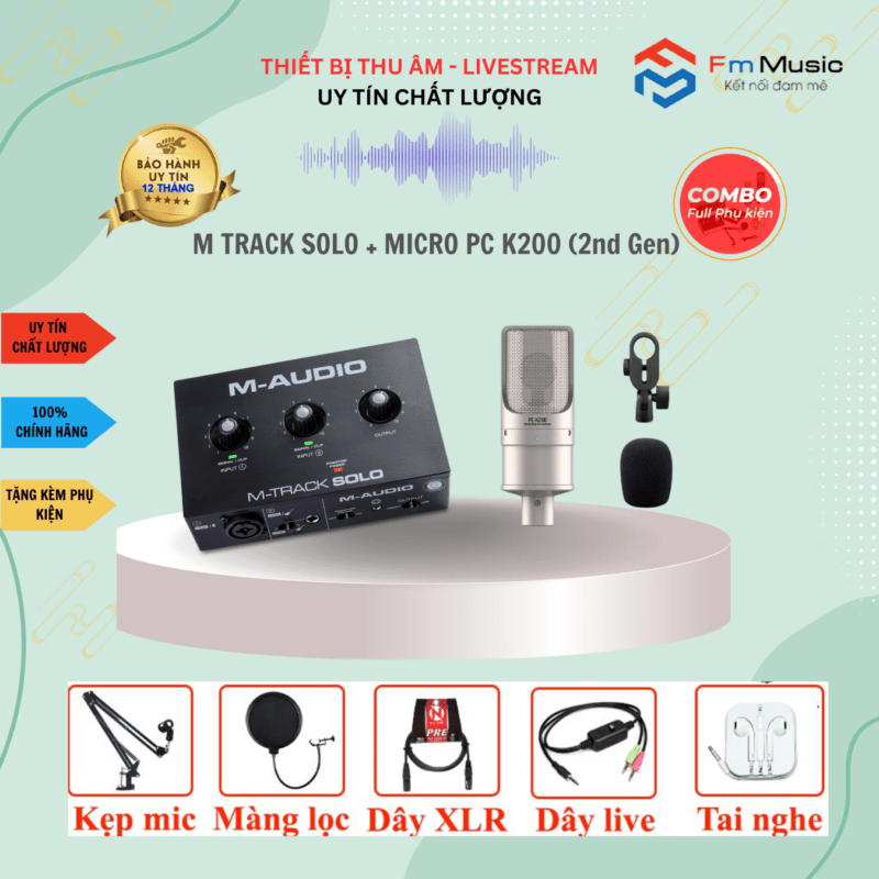 Combo Thu Âm M-Audio M-Track và Micro Takstar PC K200 (Gen 2)