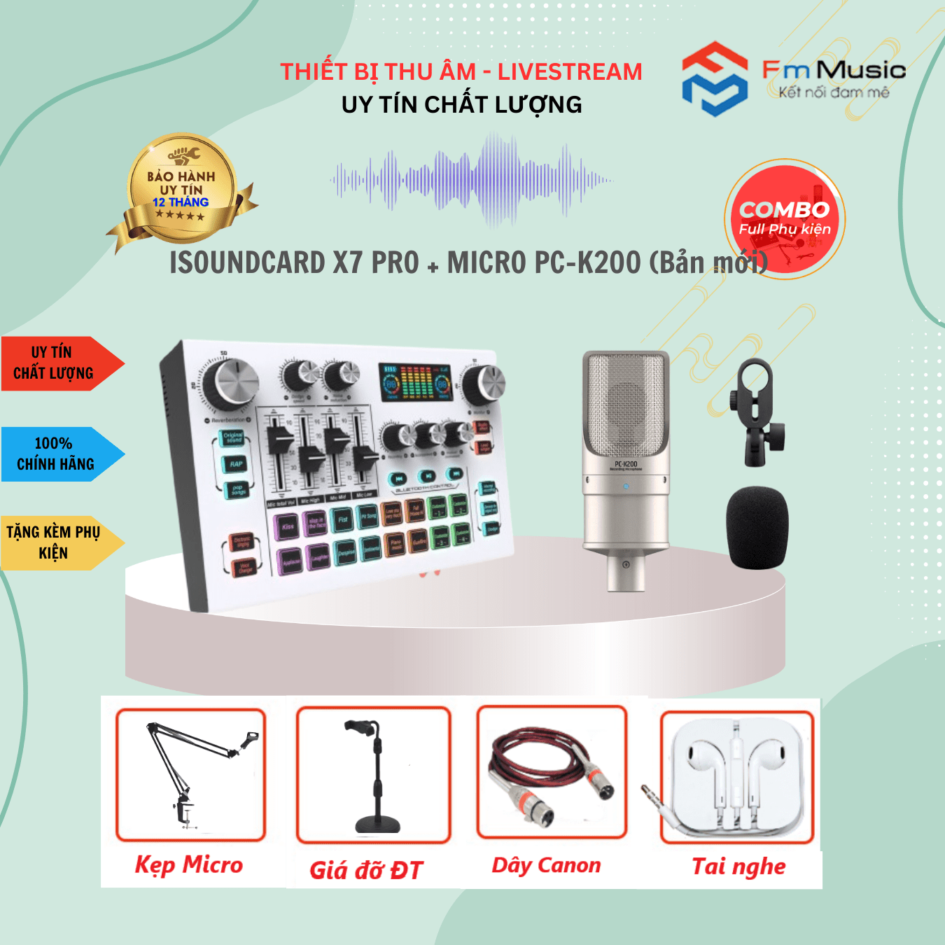 Combo Soundcard X7 Pro và Micro PC K200 BẢN MỚI Combo Soundcard X7 Pro và Micro PC K200 BẢN MỚI