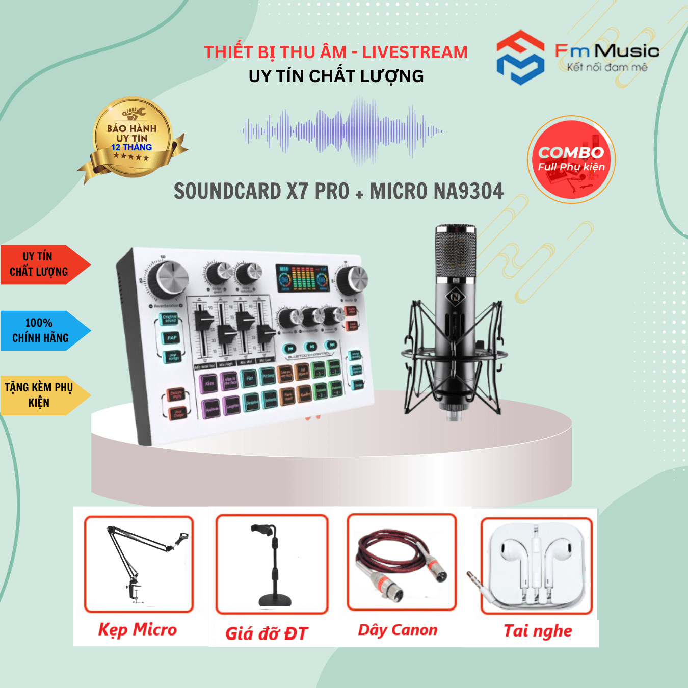 Combo Soundcard X7 PRO và Micro NMC NA9302 Combo Soundcard X7 PRO và Micro NMC NA9302