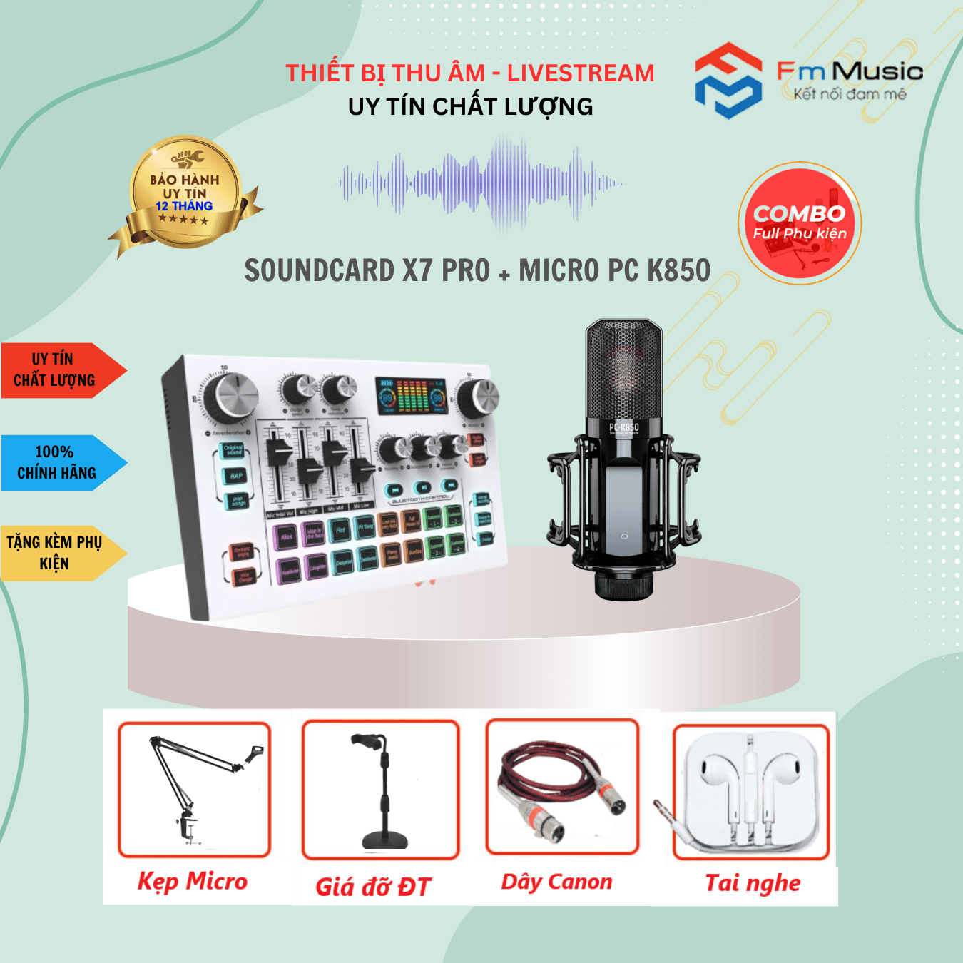 Combo Soundcard X7 PRO và Micro NMC NA9302 Combo Soundcard X7 PRO và Micro NMC NA9302