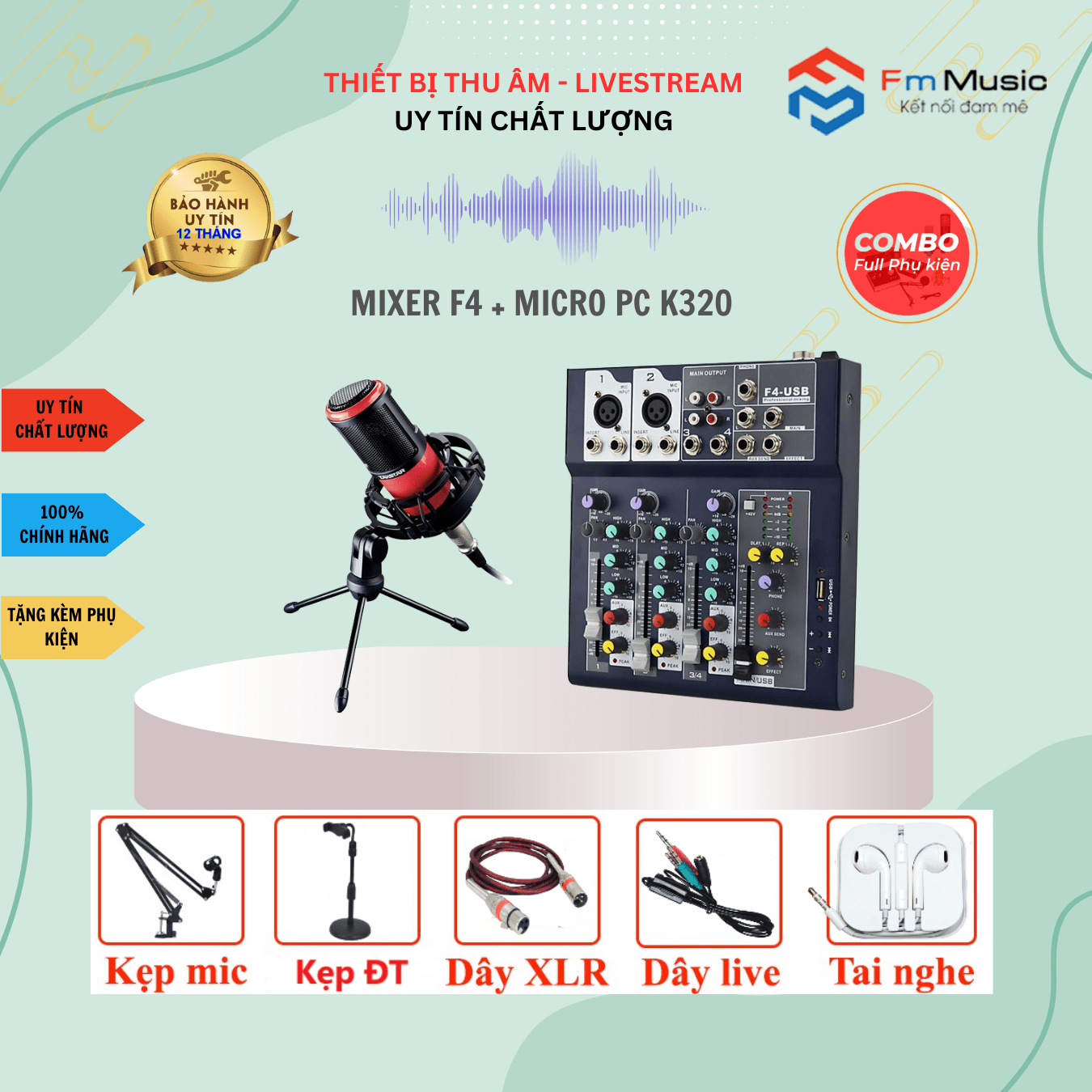 Combo Mixer F4 và Micro PC K320 Combo Mixer F4 và Micro PC K320