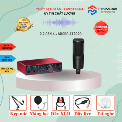 Combo SoundCard Focusrite Scarlett 2i2 Gen 4 và Micro SM8B ( BẢN MỚI) Combo SoundCard Focusrite Scarlett 2i2 Gen 4 và Micro SM8B ( BẢN MỚI)