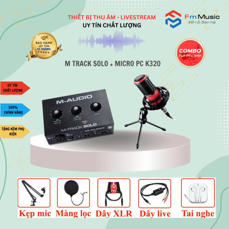 Combo Thu Âm M-Audio M-Track và Micro Takstar PC K200 (Gen 2)