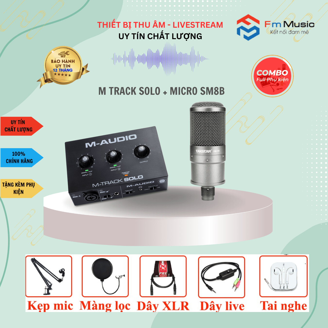 Combo Thu Âm M-Audio M-Track và Micro Takstar PC K200 (Gen 2) Combo Thu Âm M-Audio M-Track và Micro Takstar PC K200 (Gen 2)
