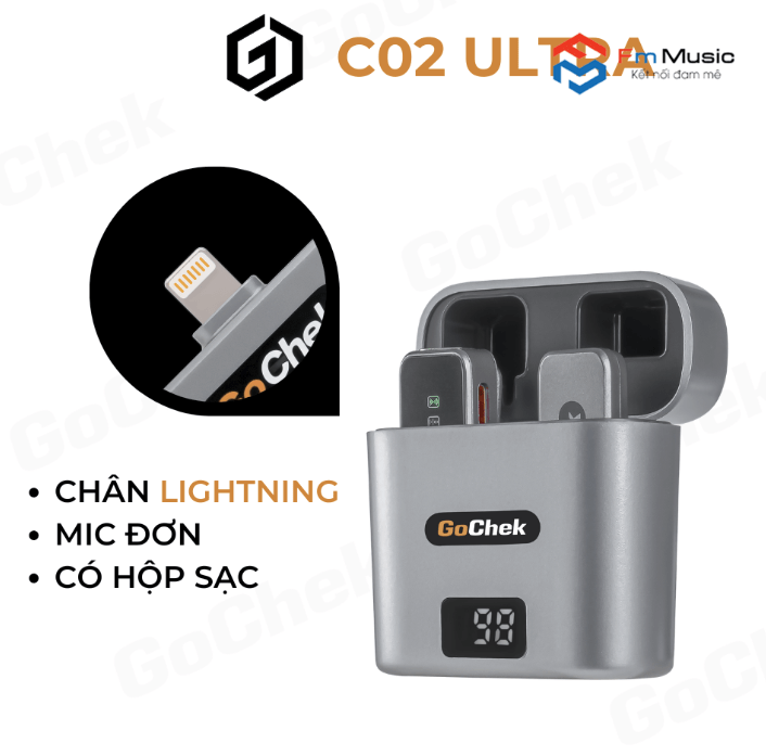 GC-Bộ có hộp sạc – Bộ micro thu âm không dây GoChek GC-Bộ có hộp sạc – Bộ micro thu âm không dây GoChek