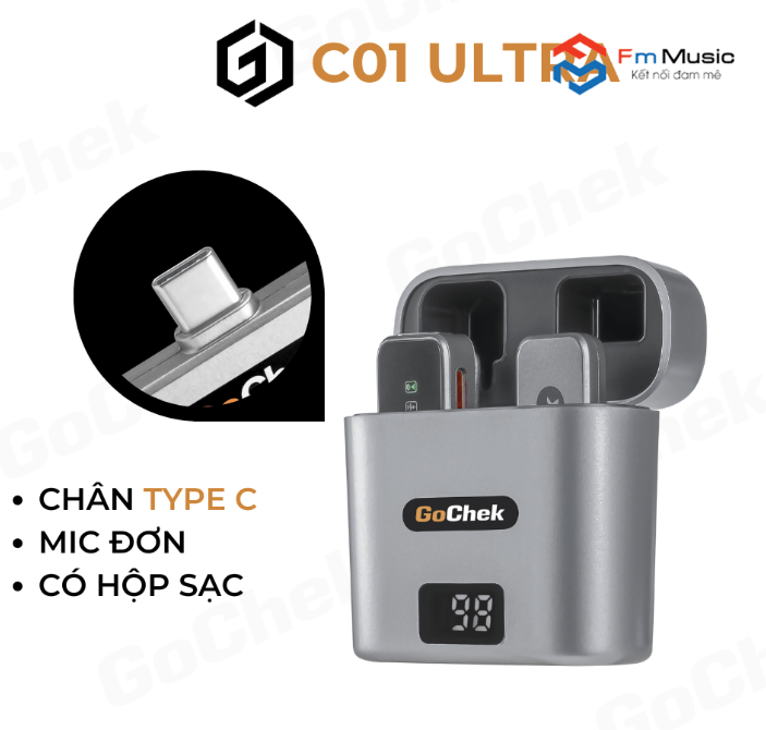 GC-Bộ có hộp sạc – Bộ micro thu âm không dây GoChek GC-Bộ có hộp sạc – Bộ micro thu âm không dây GoChek