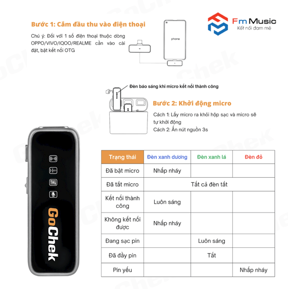 GC – Bộ micro thu âm không dây GoChek GC – Bộ micro thu âm không dây GoChek