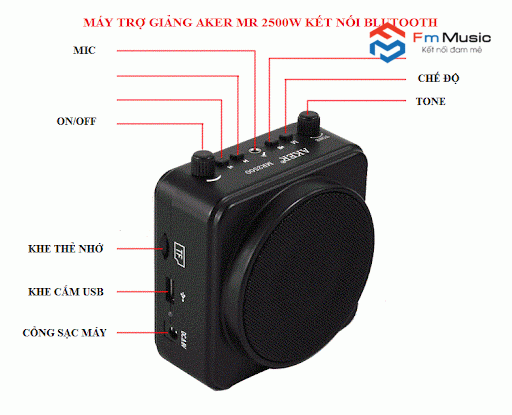 Máy Trợ Giảng Không Dây Aker MR-2500 Máy Trợ Giảng Không Dây Aker MR-2500