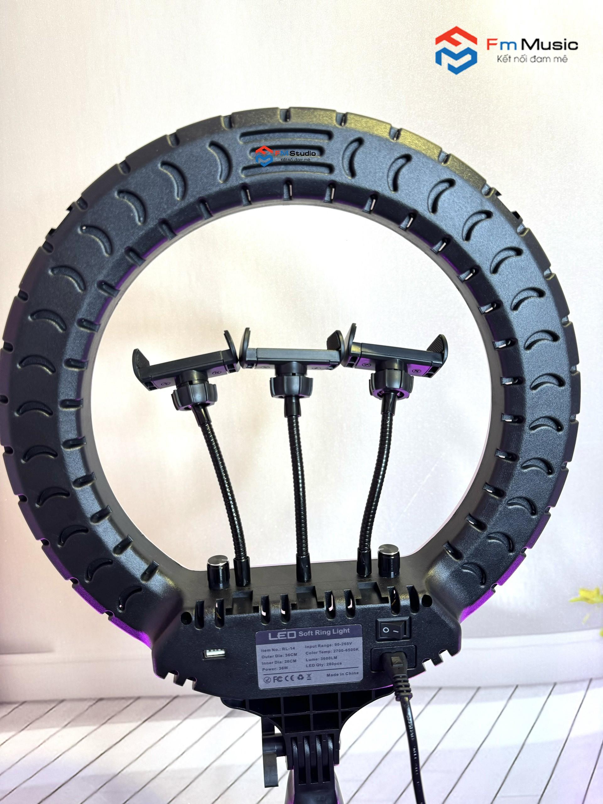 BỘ ĐÈN LIVESTREAM SIZE 36CM RL14 CAO CẤP + GIÁ ĐỠ 2M1 BỘ ĐÈN LIVESTREAM SIZE 36CM RL14 CAO CẤP + GIÁ ĐỠ 2M1