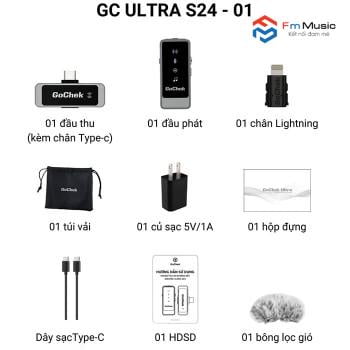 Micro thu âm không dây GoChek Ultra S24 Micro thu âm không dây GoChek Ultra S24