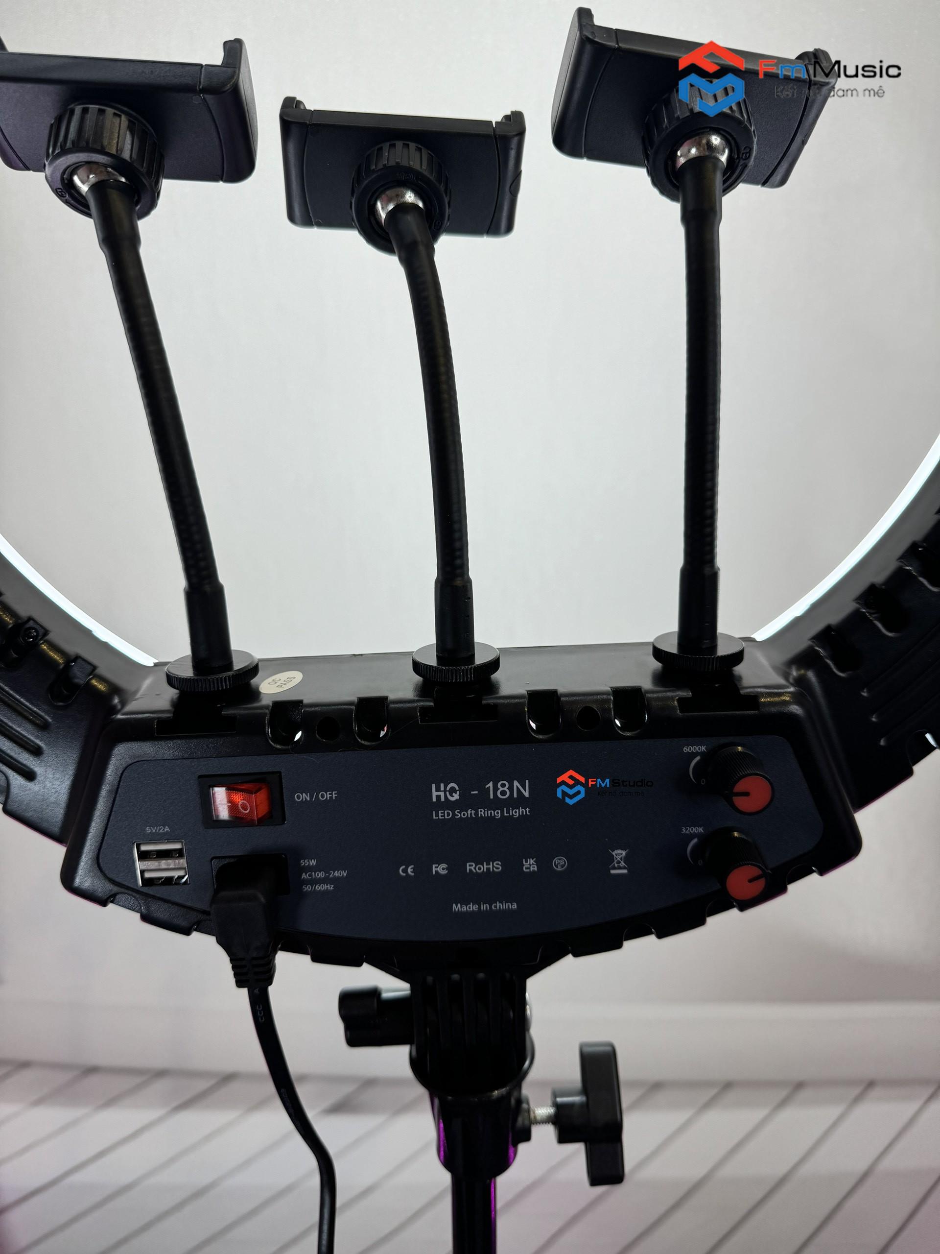 Đèn livestream HQ18N 3 Giá đỡ điện thoại Đèn livestream HQ18N 3 Giá đỡ điện thoại