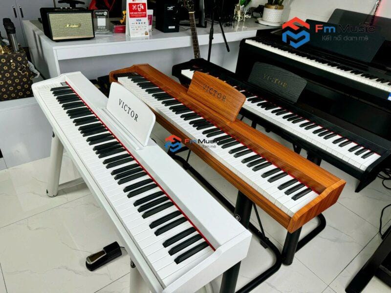 Piano Điện Victor VT02 – Mẫu Piano giá rẻ bán chạy nhất (3 màu lựa chọn: Vàng, đen, trắng)