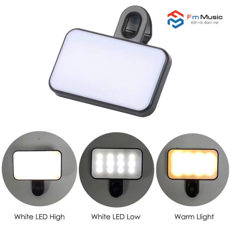 ✨ Đèn LED Kẹp Điện Thoại Flash Selfie D50 – Hỗ Trợ Chụp Ảnh, Quay Video Về Đêm Cực Tiện Lợi ✨