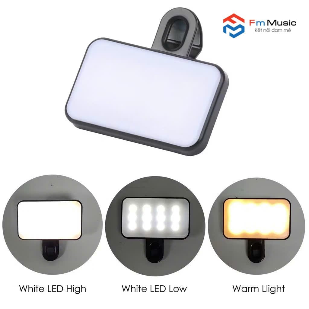 ✨ Đèn LED Kẹp Điện Thoại Flash Selfie D50 – Hỗ Trợ Chụp Ảnh, Quay Video Về Đêm Cực Tiện Lợi ✨