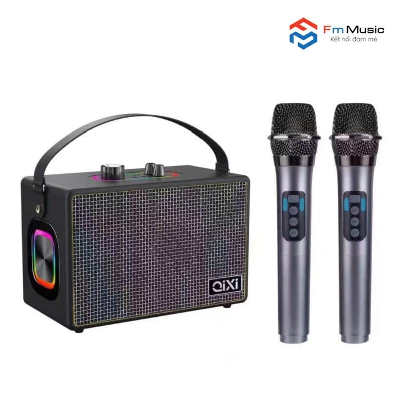 Loa Karaoke Qixi SK2080, Tặng Kèm 2 Micro Không Dây