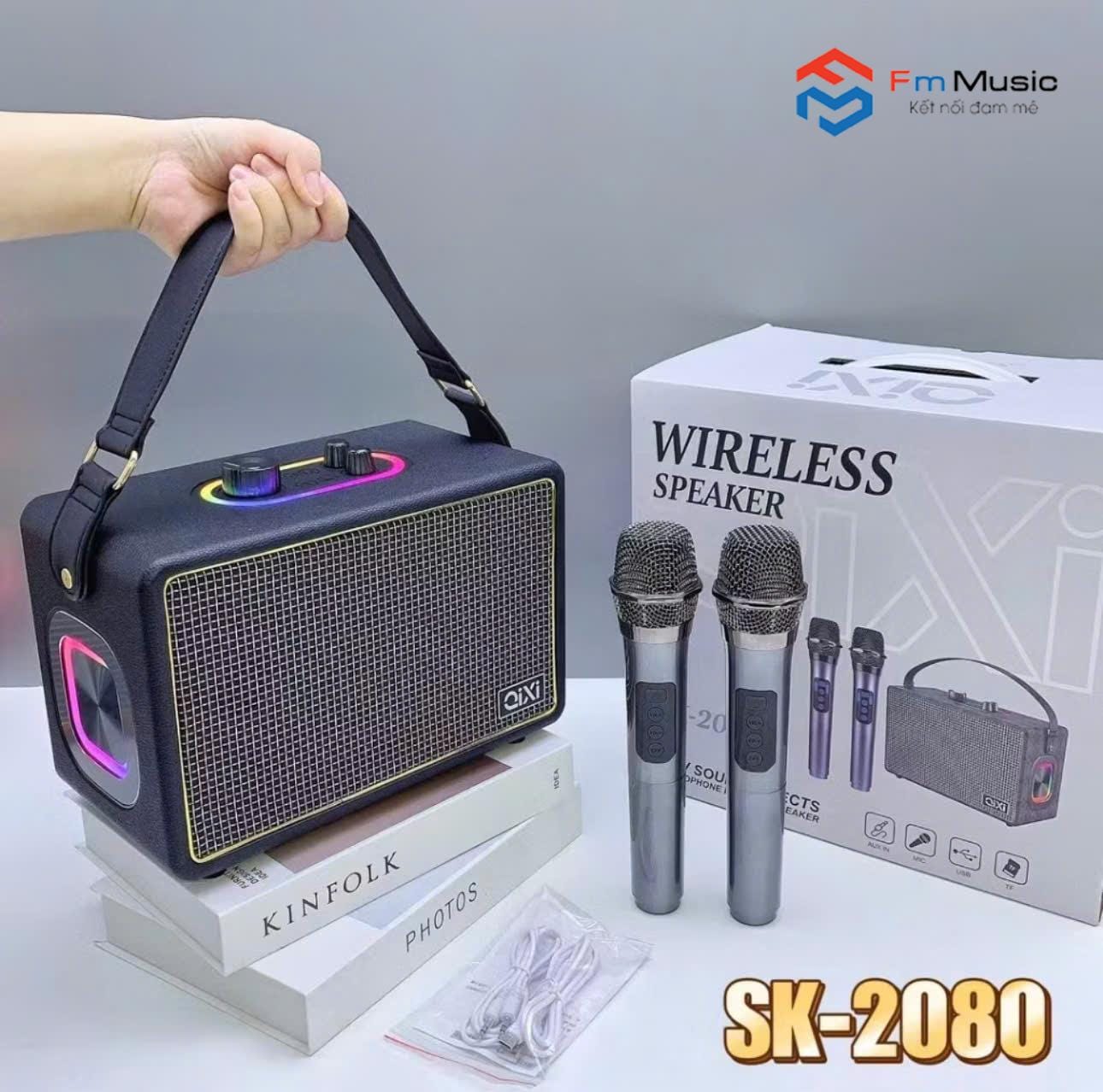 Loa Karaoke Qixi SK2080, Tặng Kèm 2 Micro Không Dây Loa Karaoke Qixi SK2080, Tặng Kèm 2 Micro Không Dây