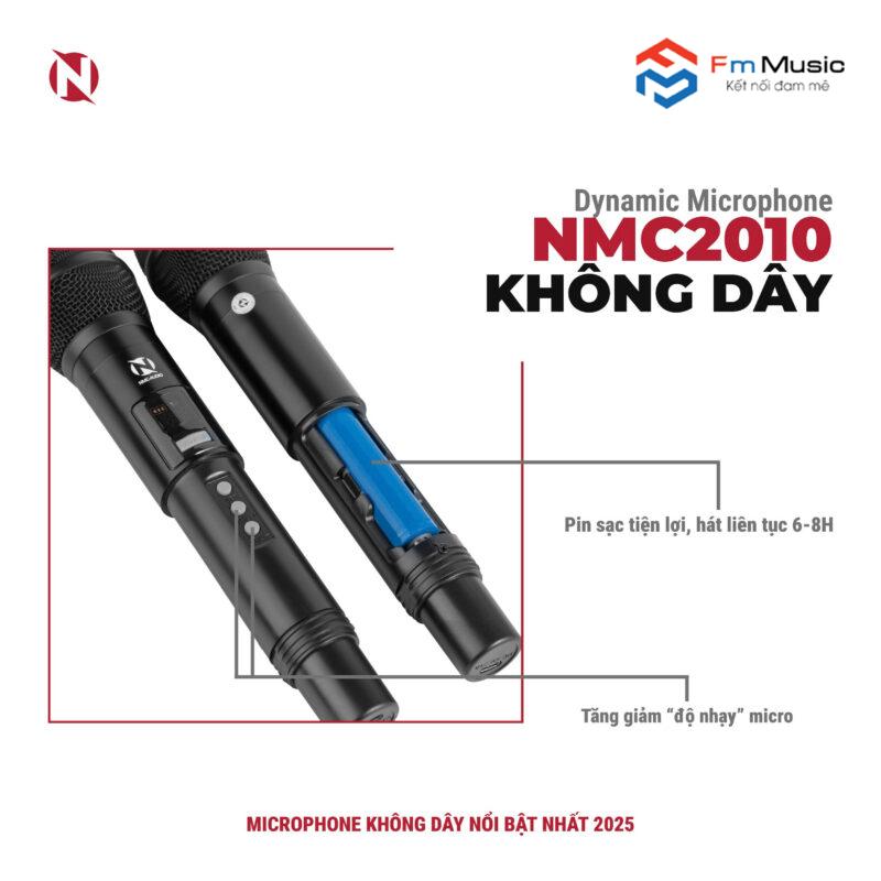 Micro Dynamic Không Dây NMC-AUDIO NMC2010. Mic Không Dây NMC 2010 Thiết Kế Cực Đẹp, Dễ Sử Dụng