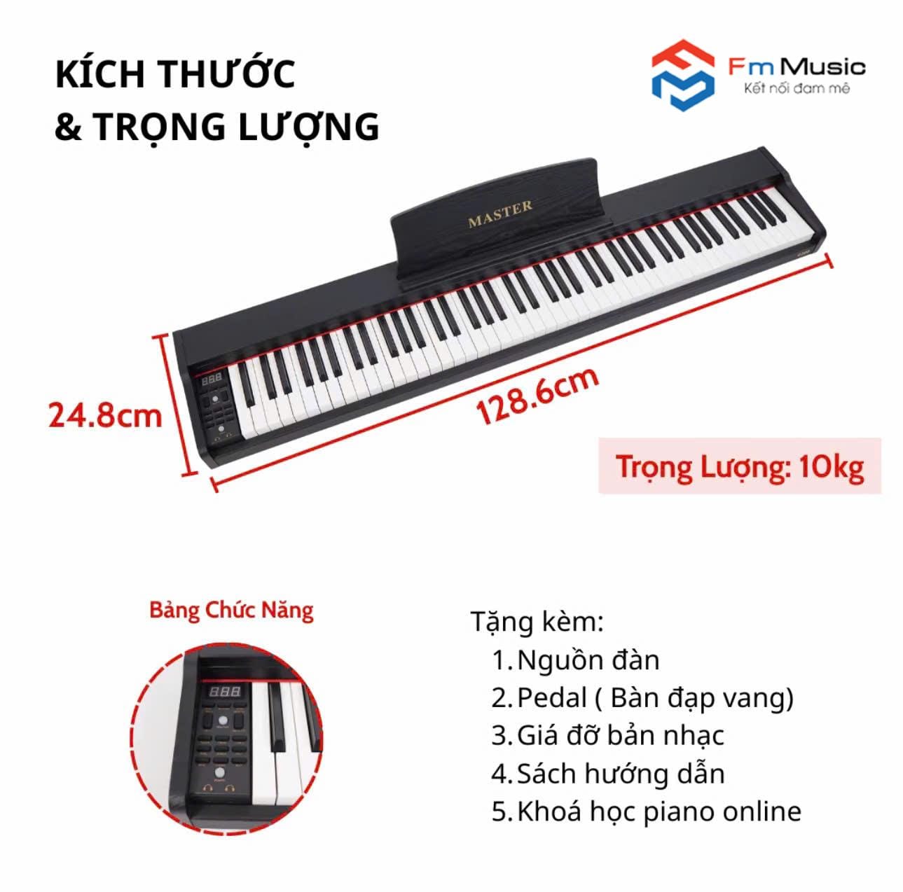 Đàn Piano Điện Master C300 – Piano 88 Phím Giá Rẻ Cho Người Mới Học | Fm Music Đà Nẵng Đàn Piano Điện Master C300 – Piano 88 Phím Giá Rẻ Cho Người Mới Học | Fm Music Đà Nẵng